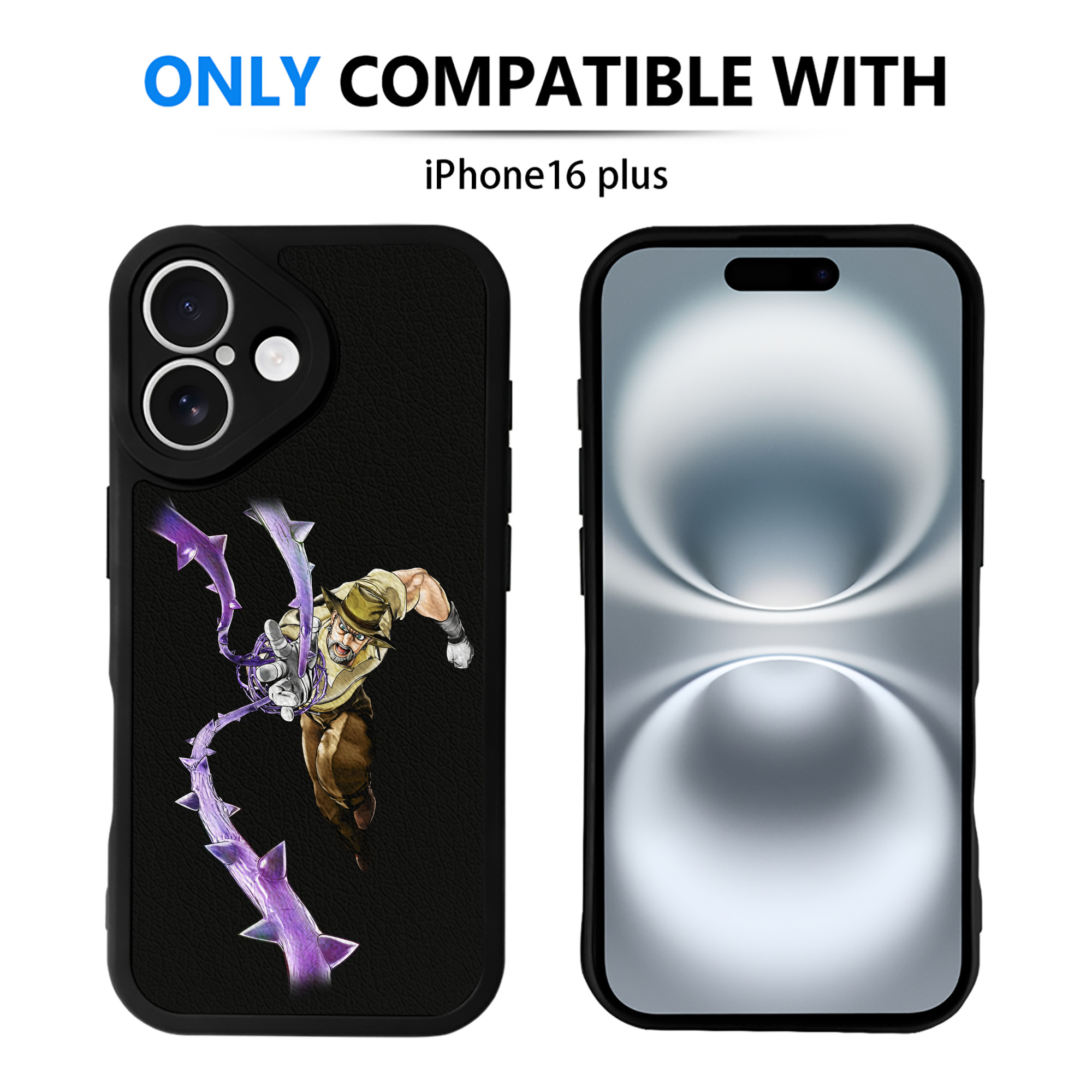 （画像用） ジョジョの奇妙な冒険 ジョセフ?ジョースター JoJo's Bizarre Adventure Joseph Joestar 【iPhone 16シリーズ対応】シリコンスマホケース（レザー調） 材質：シリコン